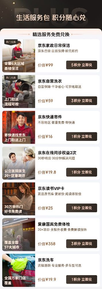 升级 积分可免费兑换家政、洗衣洗鞋等生活服务AG旗舰厅·(中国)网站京东PLUS会员全面(图2)